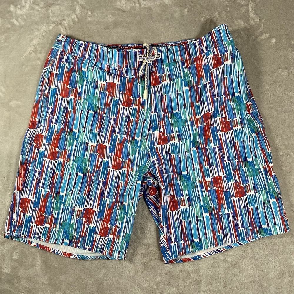 JOHNNIE-O‎ Swim Trunks Mens 2XL Amelia Laguna Blue NEW